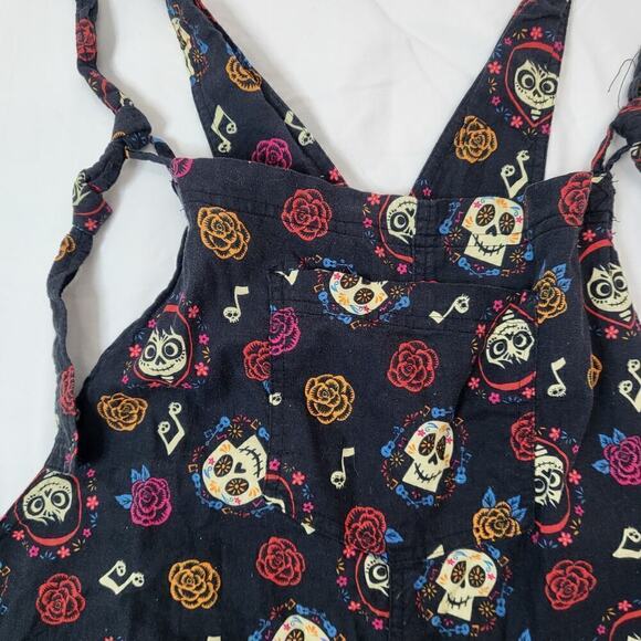 NWOT DISNEY PIXAR Coco Sugar Skull Linen Blend Overalls Plus Size 1 - Picture 6 of 11
